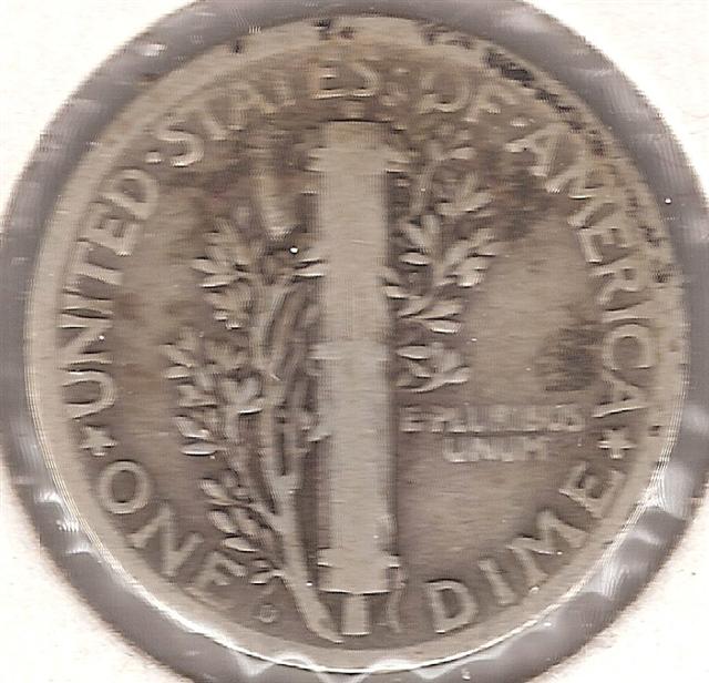 1925-D Mercury Dime Reverse